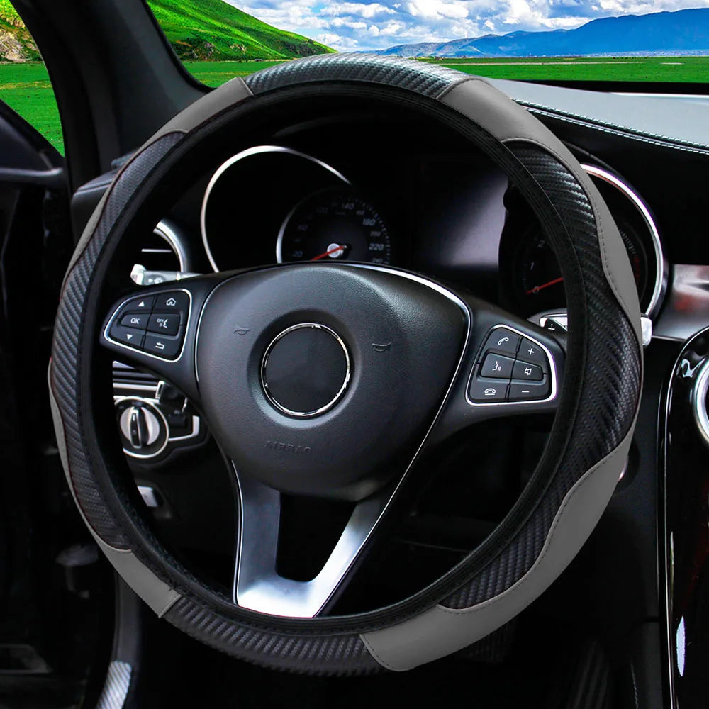 Leather Car Steering Wheel Cover