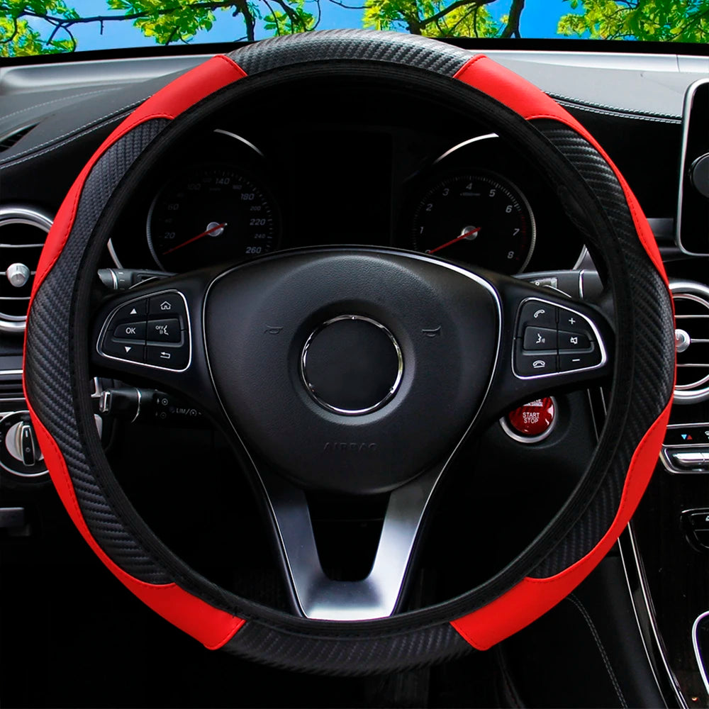 Leather Car Steering Wheel Cover