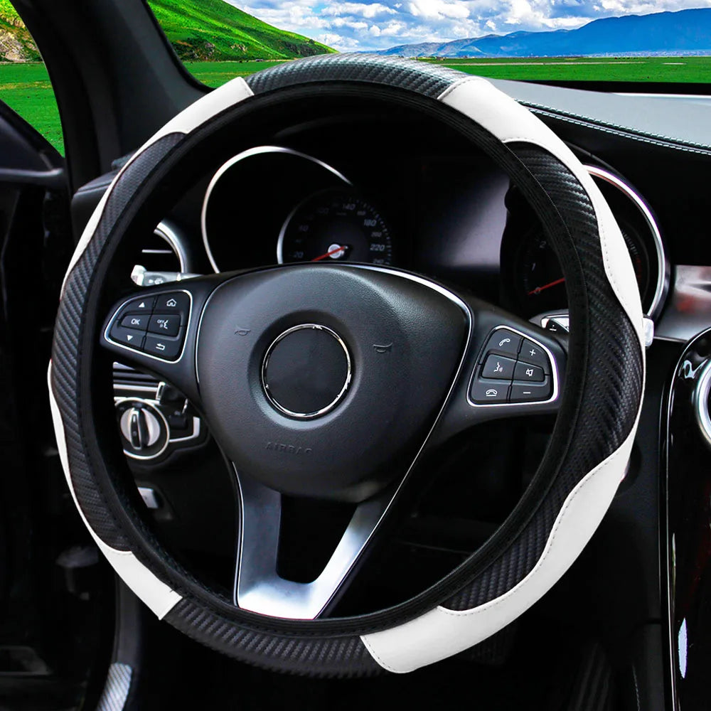 Leather Car Steering Wheel Cover