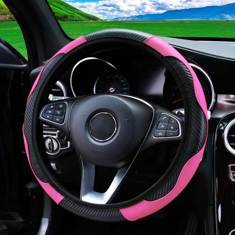 Leather Car Steering Wheel Cover