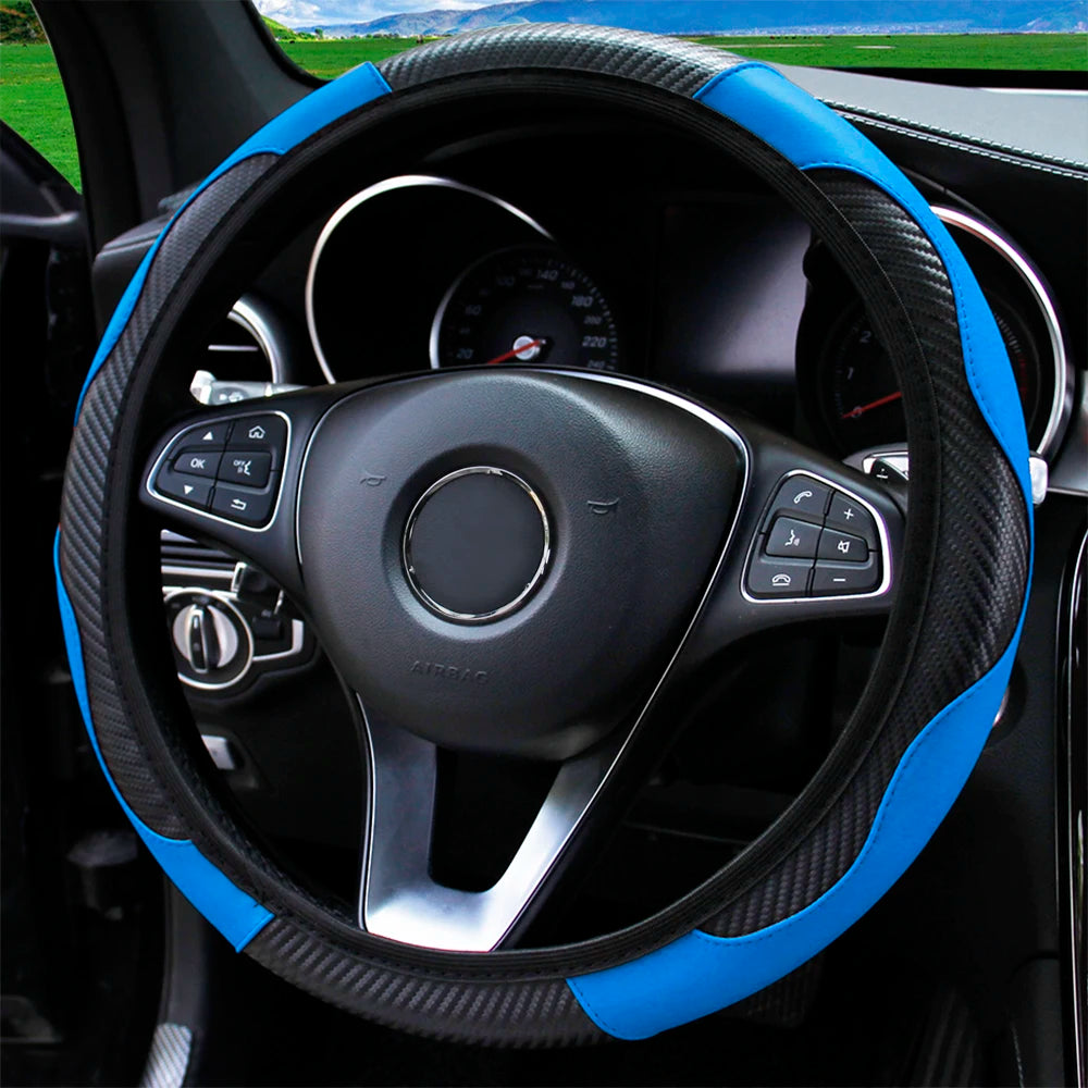 Leather Car Steering Wheel Cover